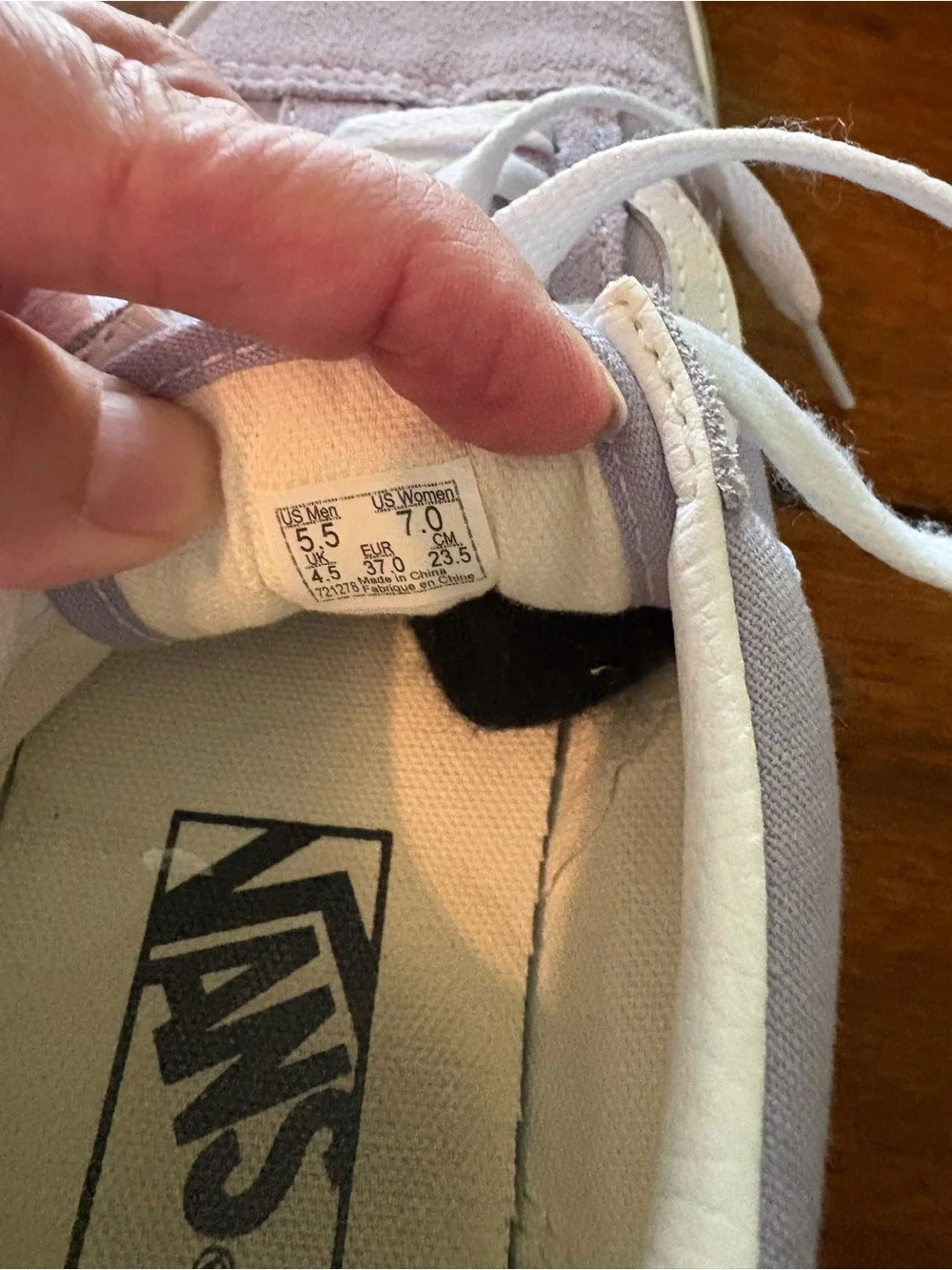 Vans Lavender and White Old Skool Sneakers